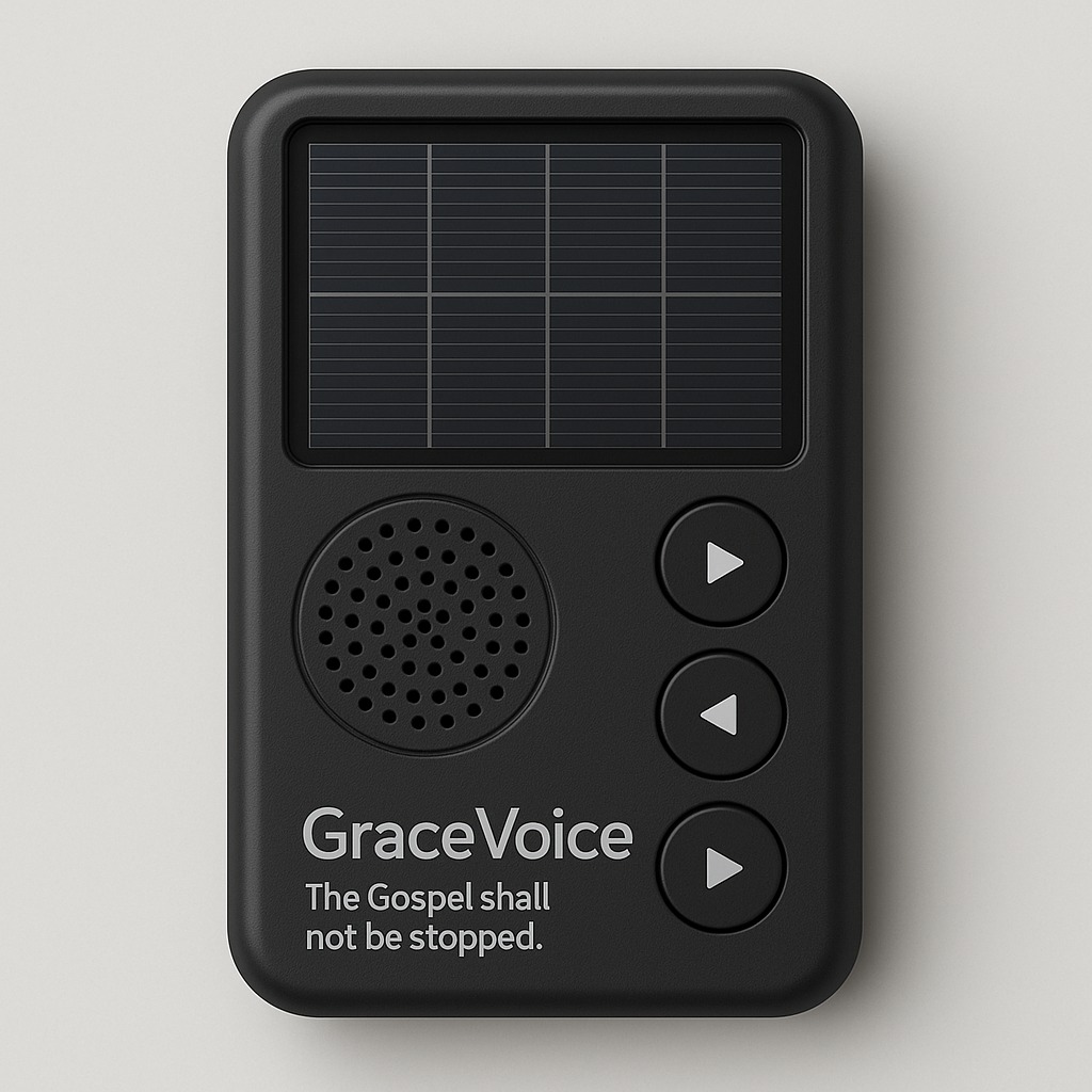 GraceVoice solar-powered Bible player concept